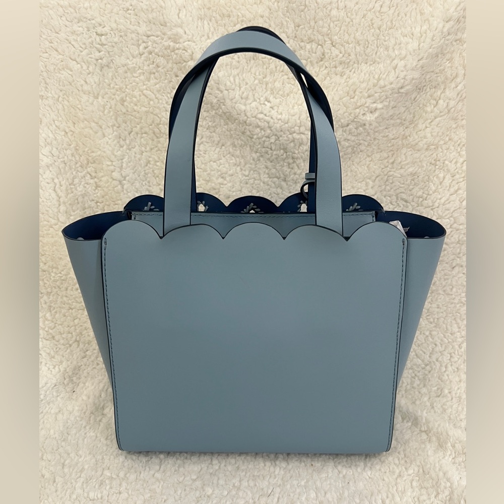 Kate Spade Magnolia Street Eyelet Mini Mina Light Blue Leather Purse, beautiful - Picture 4 of 16